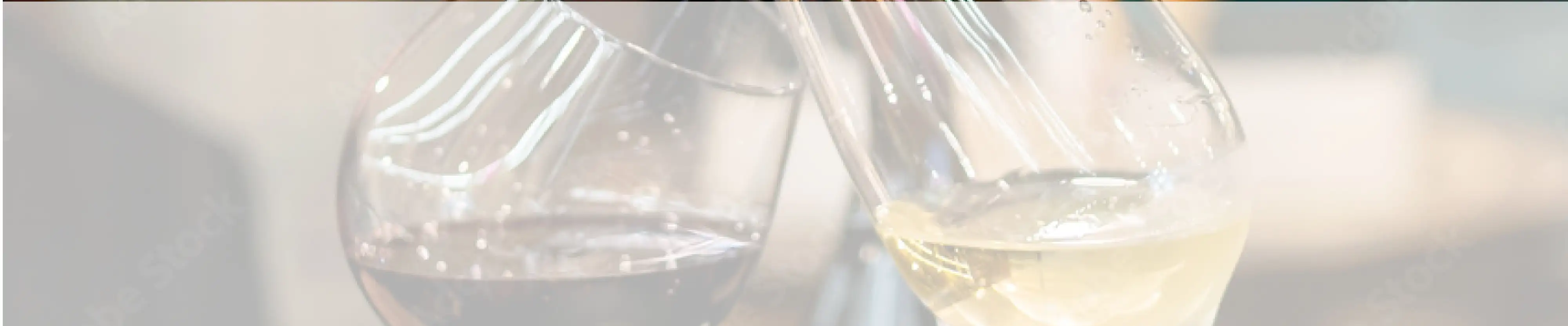 2 Gläser sind mit Rotwein und Weisswein gefüllt und in der Mitte wird angestossen.