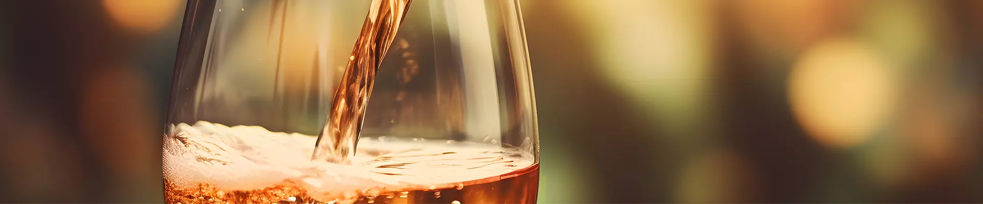 Orange Wine wird in ein Glas eingeschenkt.